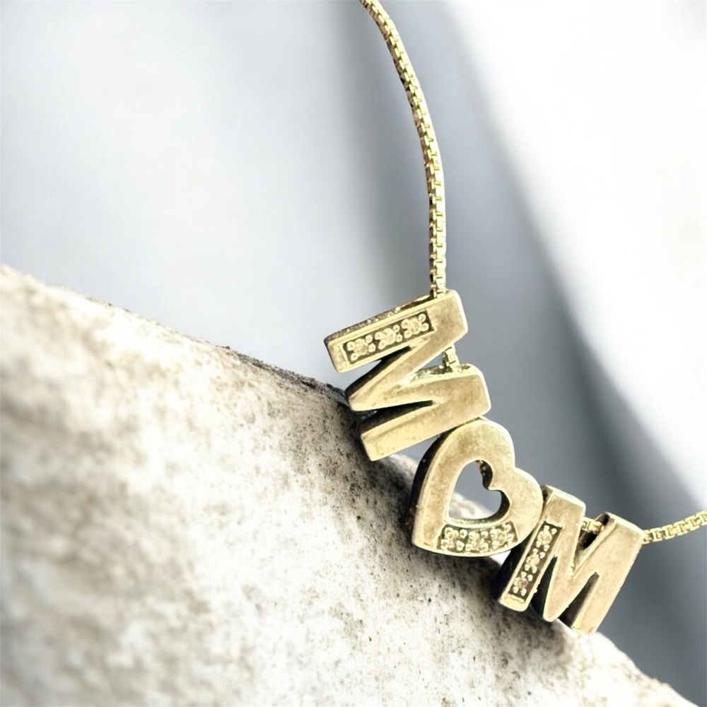 Diamond Silver Mom Necklace